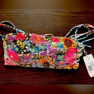 NWT Agua Bendita Georgina Dreamin Beaded Bikini Top